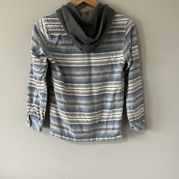Billabong Women's Core Fit/Stretch Striped Hooded Button Down Sweatshirt Small - Picture 9 of 14